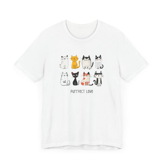 Polera Unisex Purrfect Love Cat Lover - The Raccoon Project