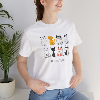 Polera Unisex Purrfect Love Cat Lover - The Raccoon Project