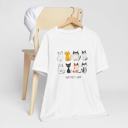 Polera Unisex Purrfect Love Cat Lover - The Raccoon Project