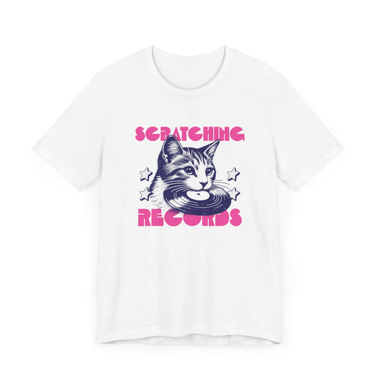 Polera Unisex Scratching Records Cat - The Raccoon Project