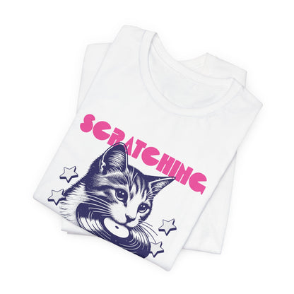 Polera Unisex Scratching Records Cat - The Raccoon Project